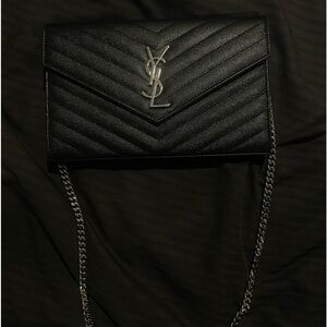 Auth YSL CASSANDRE ENVELOPE CHAIN WALLET